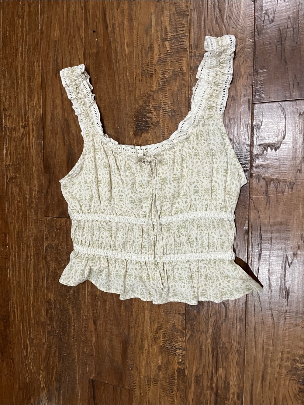 XL Celebrity Pink Cream Floral Lace-Trim Cami BRIDGERTON